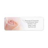 Wedding Return Adres Label Peach Roze Rosebud (Voorkant)