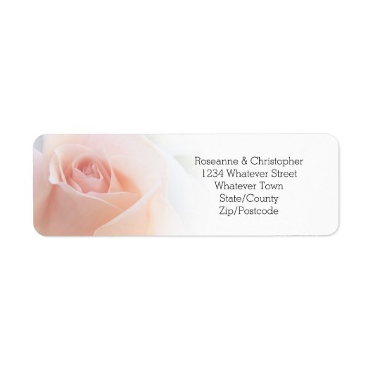 Wedding Return Adres Label Peach Roze Rosebud (Voorkant)