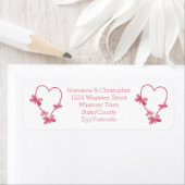 Wedding Return Adres Label Pink Hearts (Insitu)