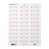 Wedding Return Adres Label Pink Hearts (Full Sheet)