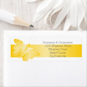 Wedding Return Adres Label Yellow Butterfly (Insitu)