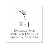 Wedding Return Adres Monogram Aangepast Zelfinktende Stempel (Design)