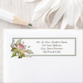 Wedding Return Adres Waterverf Roze Rozen Etiket (Insitu)