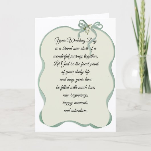 Wedding Ribbon Frame with Bow Feestdagen Kaart (Voorkant)