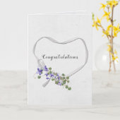 Wedding Ribbon Heart met Ivy Bouquet Card Kaart (Gele Bloem)