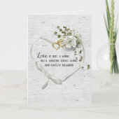 Wedding Ribbon Heart op Birch Kaart (Voorkant)