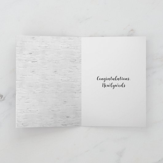 Wedding Ribbon Heart op Birch Kaart (Binnen)