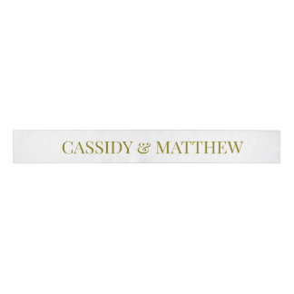 Wedding Ribbon with custom bride and groom names Grosgrain Lint