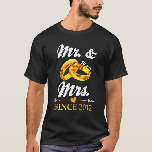 Wedding Ring getrouwd met Mr & Mrs. sinds 2012 Cou T-shirt (Voorkant)