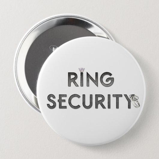 Wedding "RING SECURITY" Ronde Button 4,0 Cm (Voorkant /achterkant)