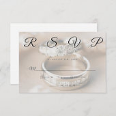 Wedding Rings Announcement RSVP Response Card (Voorkant / Achterkant)