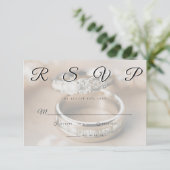 Wedding Rings Announcement RSVP Response Card Kaartje (Staand voorkant)