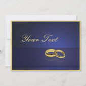 Wedding Rings Blue Invitation Sjabloon Kaart (Voorkant)