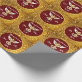 Wedding Rings Customize Gold Cross Anniversary Cadeaupapier (Hoek)