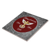 Wedding Rings Customize Silver Cross Anniversary Tegeltje (Zijkant)