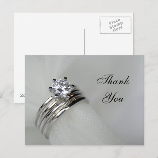 Wedding Rings Dank je Briefkaart (Voorkant / Achterkant)