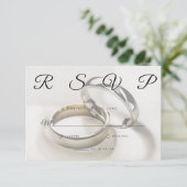 Wedding Rings Elegant Minimalist RSVP Card (Staand voorkant)