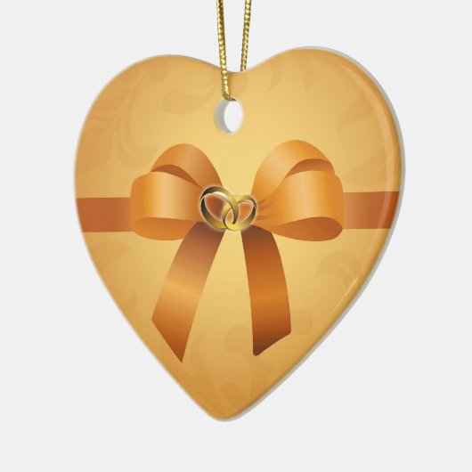 Wedding Rings Heart Ornament (Links)