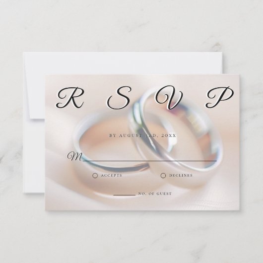 Wedding Rings Simple Elegant Minimalist RSVP Card  (Voorkant)