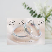 Wedding Rings Simple Elegant Minimalist RSVP Card  (Staand voorkant)