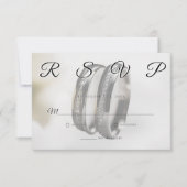 Wedding Rings Simple Elegant Minimalist RSVP Card  (Voorkant)