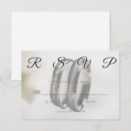 Wedding Rings Simple Elegant Minimalist RSVP Card