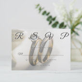 Wedding Rings Simple Elegant Minimalist RSVP Card  (Staand voorkant)
