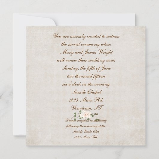 Wedding Rings Vow Renewal Kaart (Achterkant)