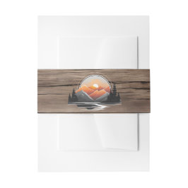 Wedding Rocky Mountain Forest Woodland Sunset Uitnodigingen Wikkel