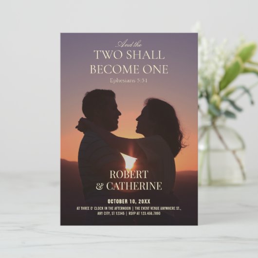 Wedding romantic photo  kaart (Staand voorkant)