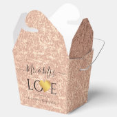 Wedding Roos Gold Heart Script Name Mr en Mrs T Bedankdoosjes (Geopend)