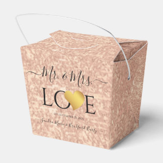Wedding Roos Gold Heart Script Name Mr en Mrs T Bedankdoosjes