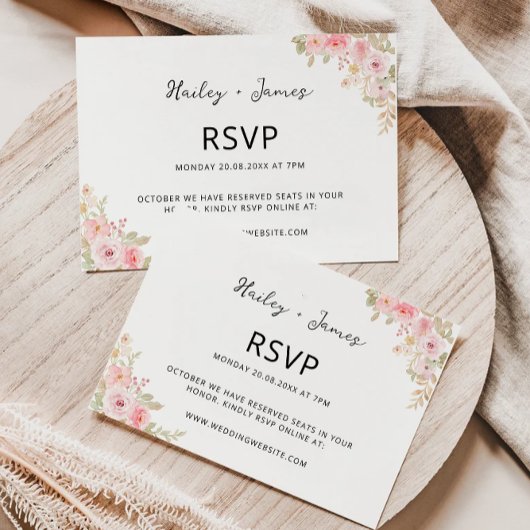 Wedding Roos RSVP Card Sjabloon