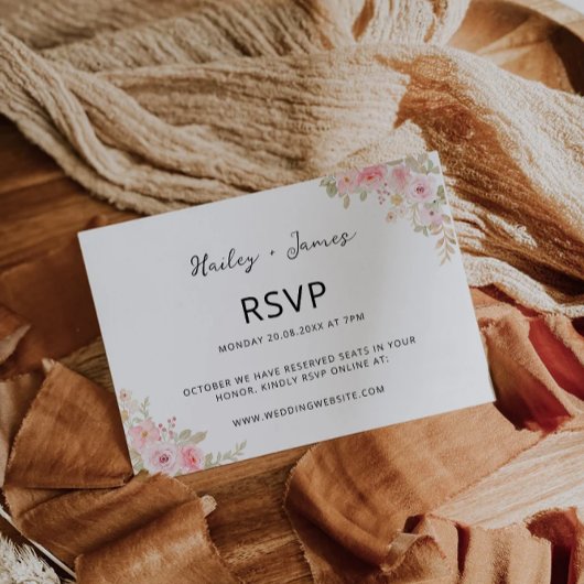 Wedding Roos RSVP Card Sjabloon