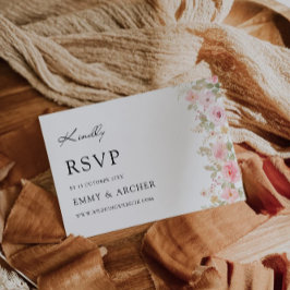 Wedding Roos RSVP Card Sjabloon