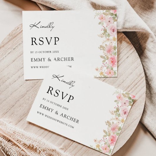 Wedding Roos RSVP Card Sjabloon