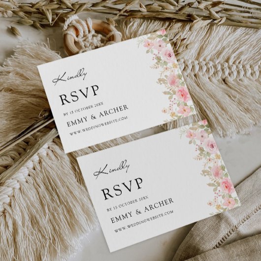 Wedding Roos RSVP Card Sjabloon