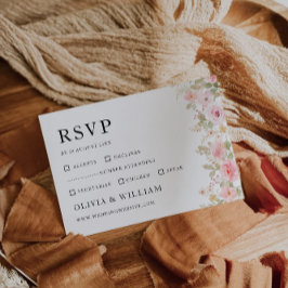 Wedding Roos RSVP Card Sjabloon