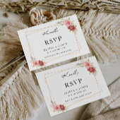 Wedding Roos RSVP Card Sjabloon
