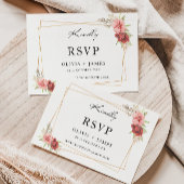 Wedding Roos RSVP Card Sjabloon