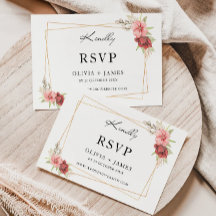 Wedding Roos RSVP Card Sjabloon