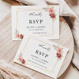 Wedding Roos RSVP Card Sjabloon