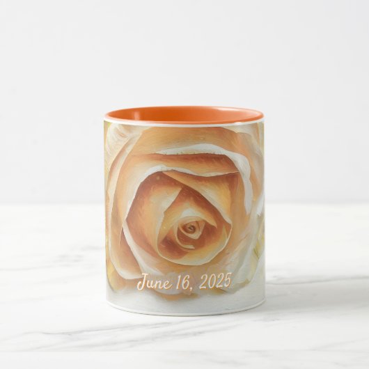 Wedding Rose Wedding Date Gift Mug Cup  Mok (Midden)