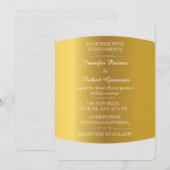 Wedding Royal Invitation Minimalism White Linen Kaart (Voorkant / Achterkant)