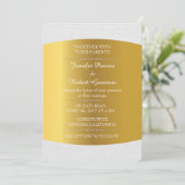 Wedding Royal Invitation Minimalism White Linen Kaart (Staand voorkant)