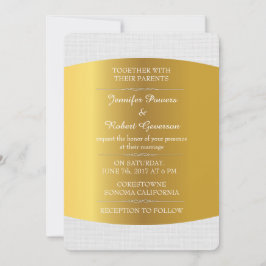 Wedding Royal Invitation Minimalism White Linen Kaart