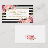 Wedding Roze Goud Gestreepte Registry Insert Kaart (Voorkant / Achterkant)