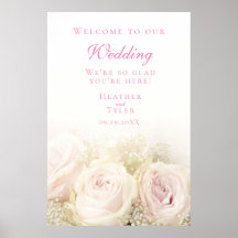 Wedding Rozen 24 x 36-inch welkomstbord