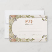 Wedding RSVP  Art Nouveau William Morris Kaart (Voorkant)