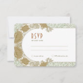 Wedding RSVP  Art Nouveau William Morris Kaart (Voorkant)